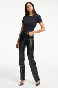 FAUX LEATHER GOOD ICON PANTS| BLACK EEL001 sold by Good American