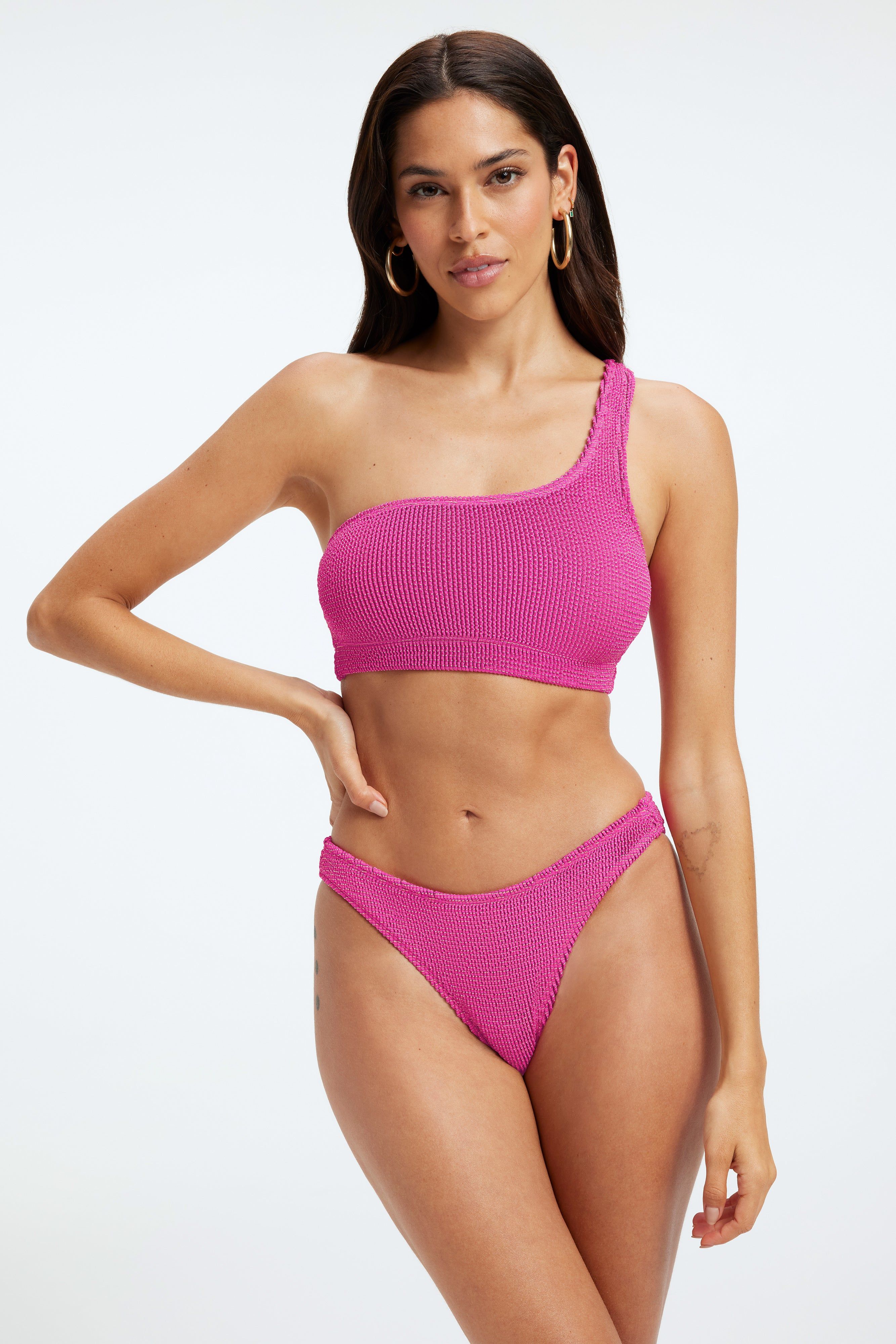 ALWAYS FITS METALLIC SHOULDER TOP | FUSCHIA PINK001 sold by Good American product image thumbnail 7