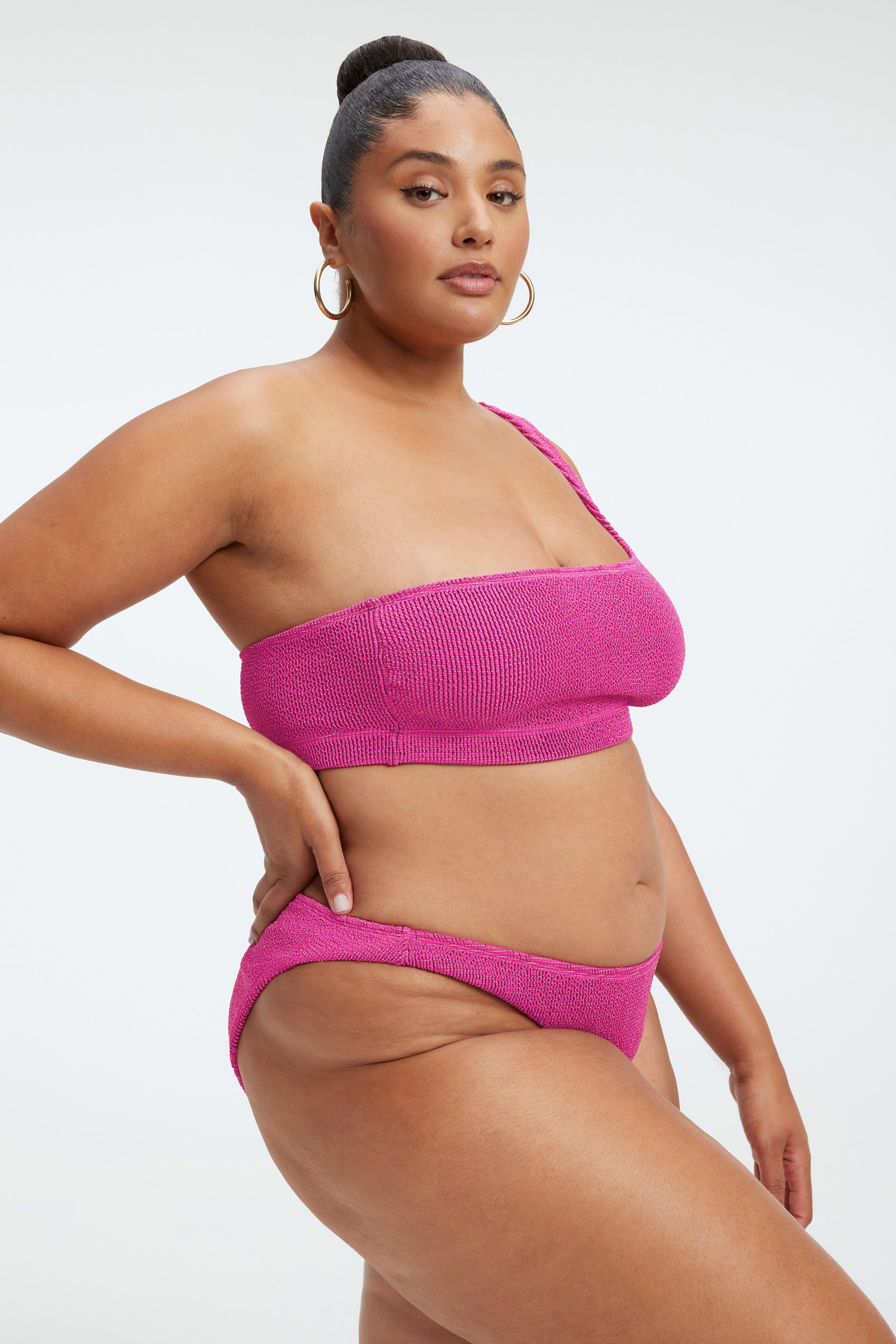 ALWAYS FITS METALLIC SHOULDER TOP | FUSCHIA PINK001 sold by Good American product image thumbnail 4