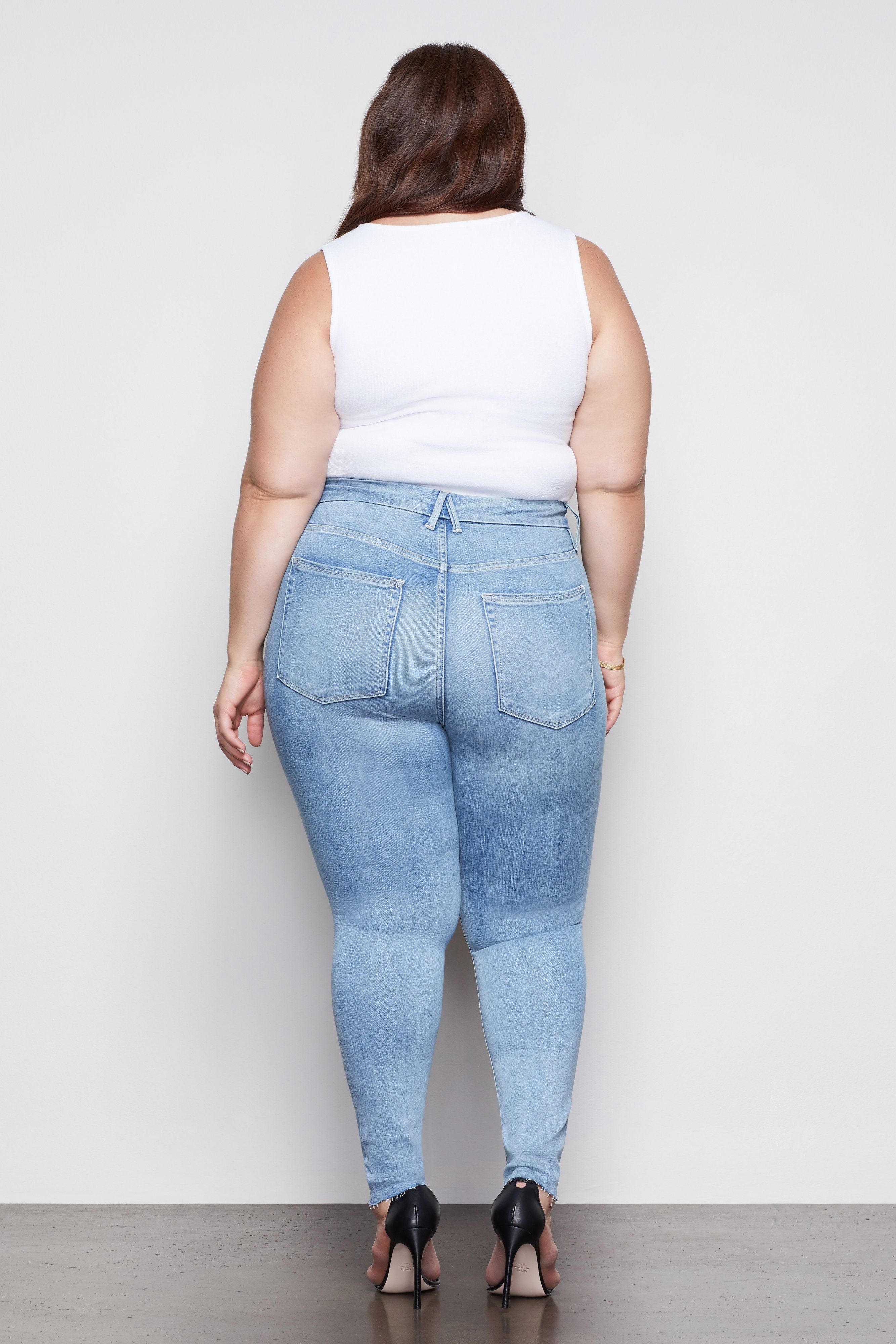 GOOD WAIST CROPPED JEANS | BLUE352 sold by Good American product image thumbnail 17