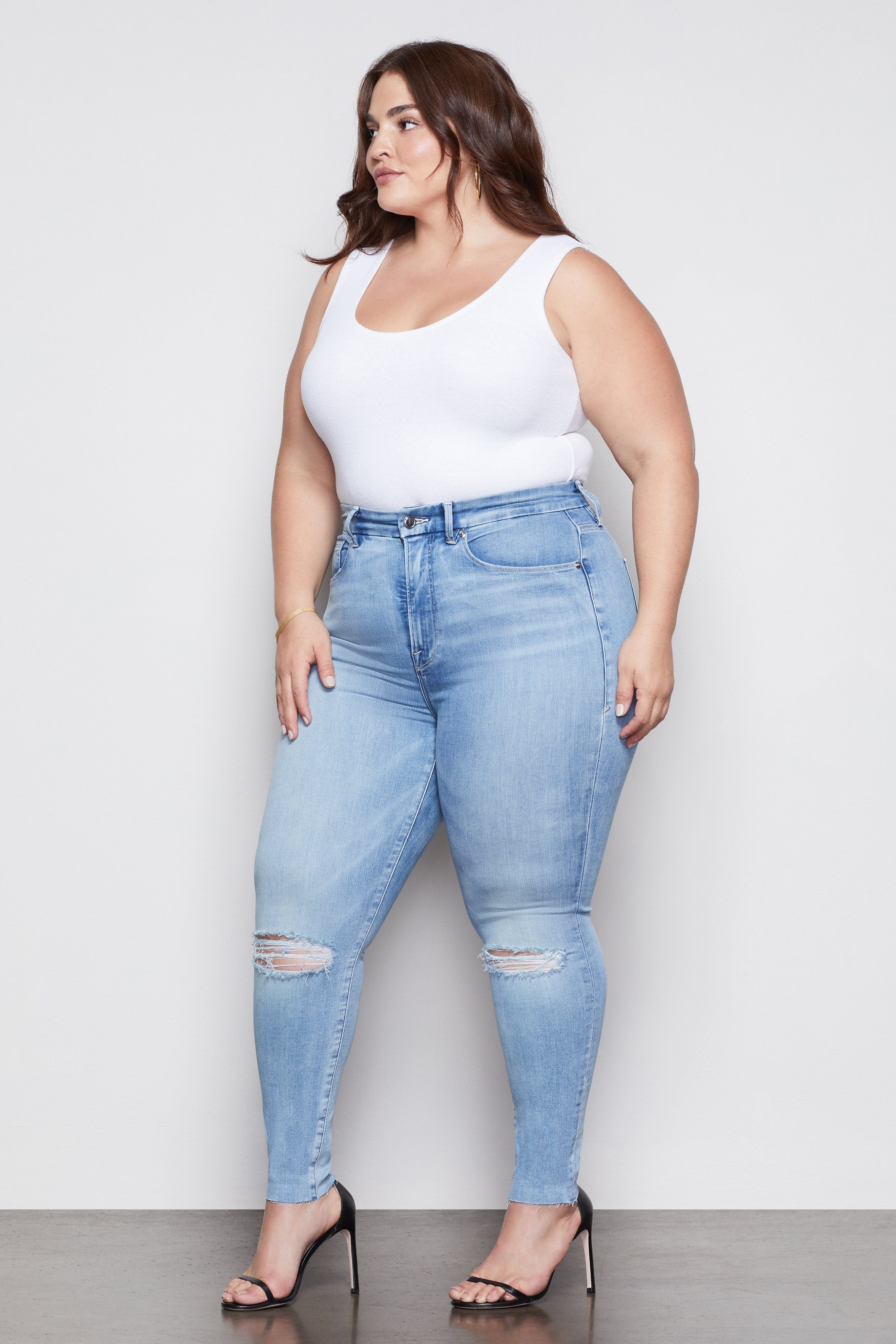 GOOD WAIST CROPPED JEANS | BLUE352 sold by Good American product image thumbnail 16