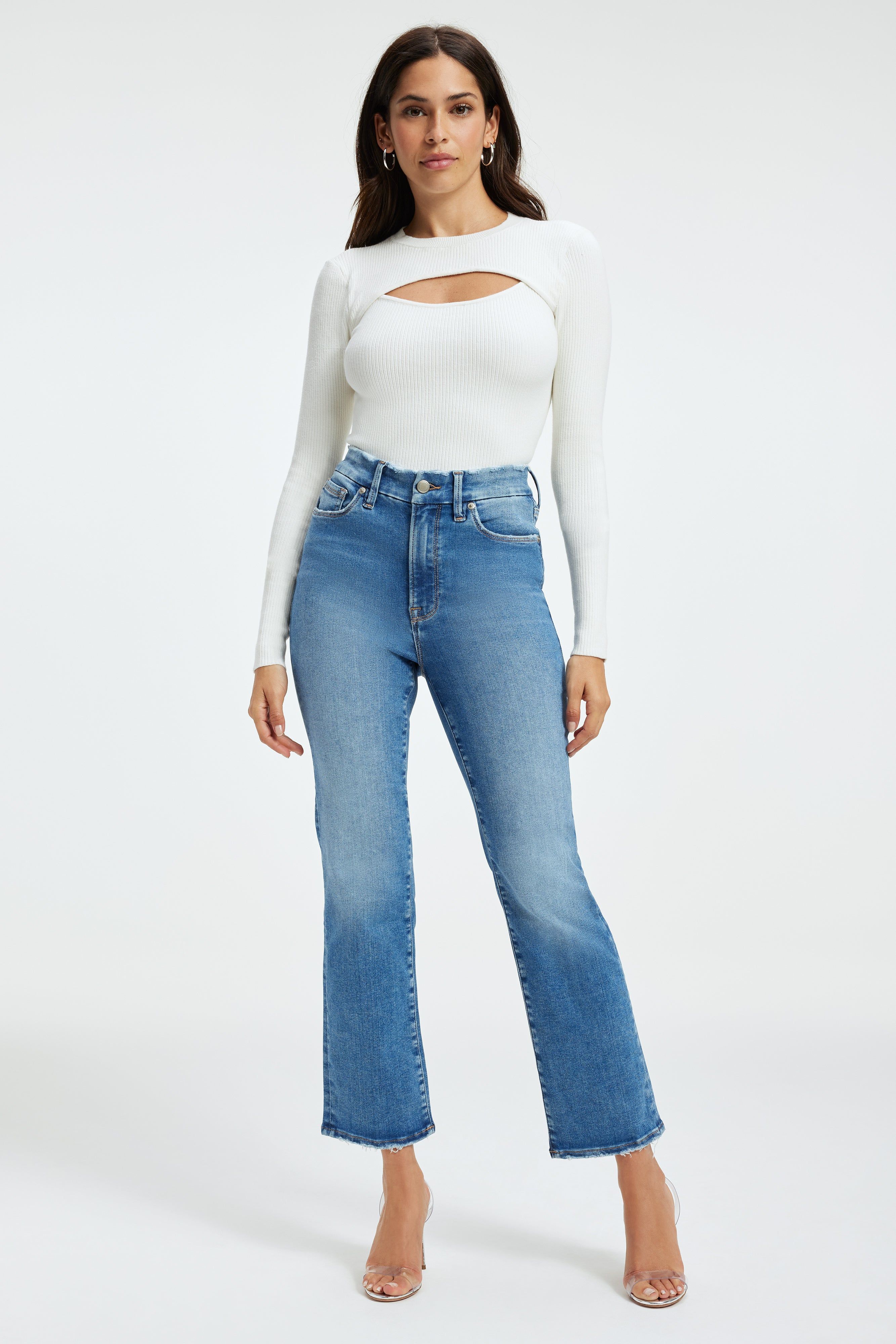 KNIT CUT-OUT TOP | IVORY001 sold by Good American product image thumbnail 5