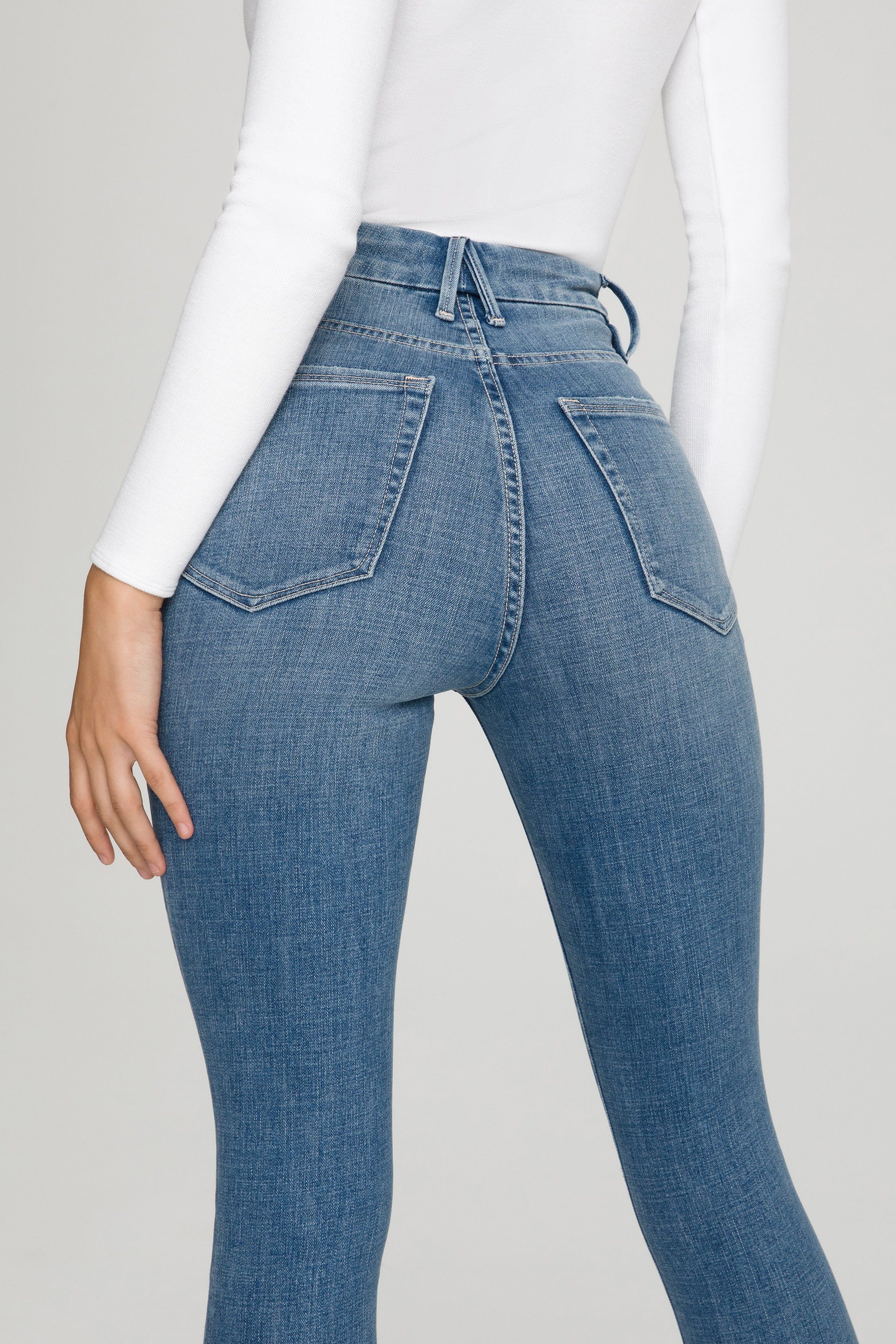 GOOD WAIST CROPPED JEANS | BLUE634 sold by Good American product image thumbnail 5