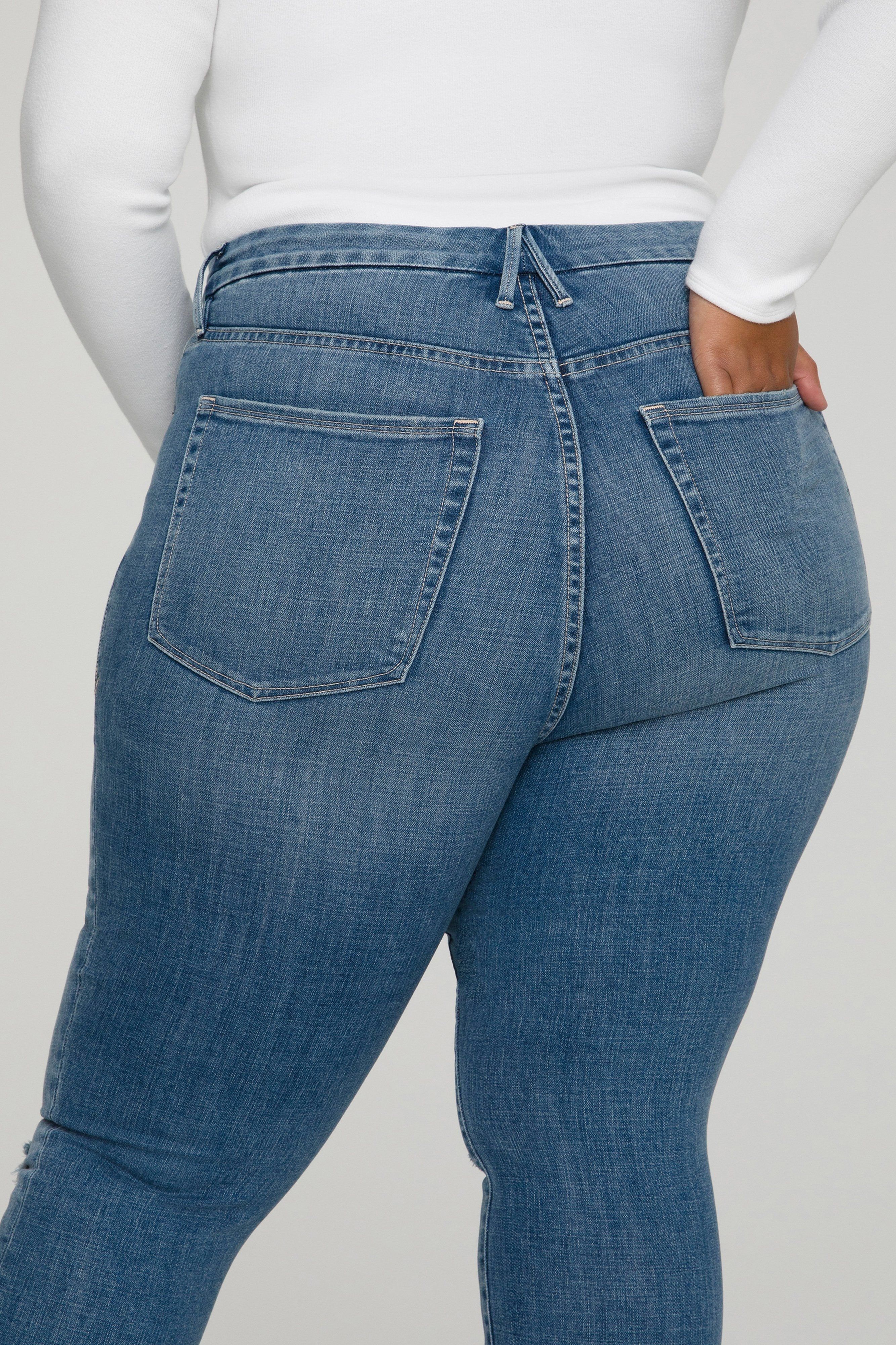 GOOD WAIST CROPPED JEANS | BLUE634 sold by Good American product image thumbnail 11