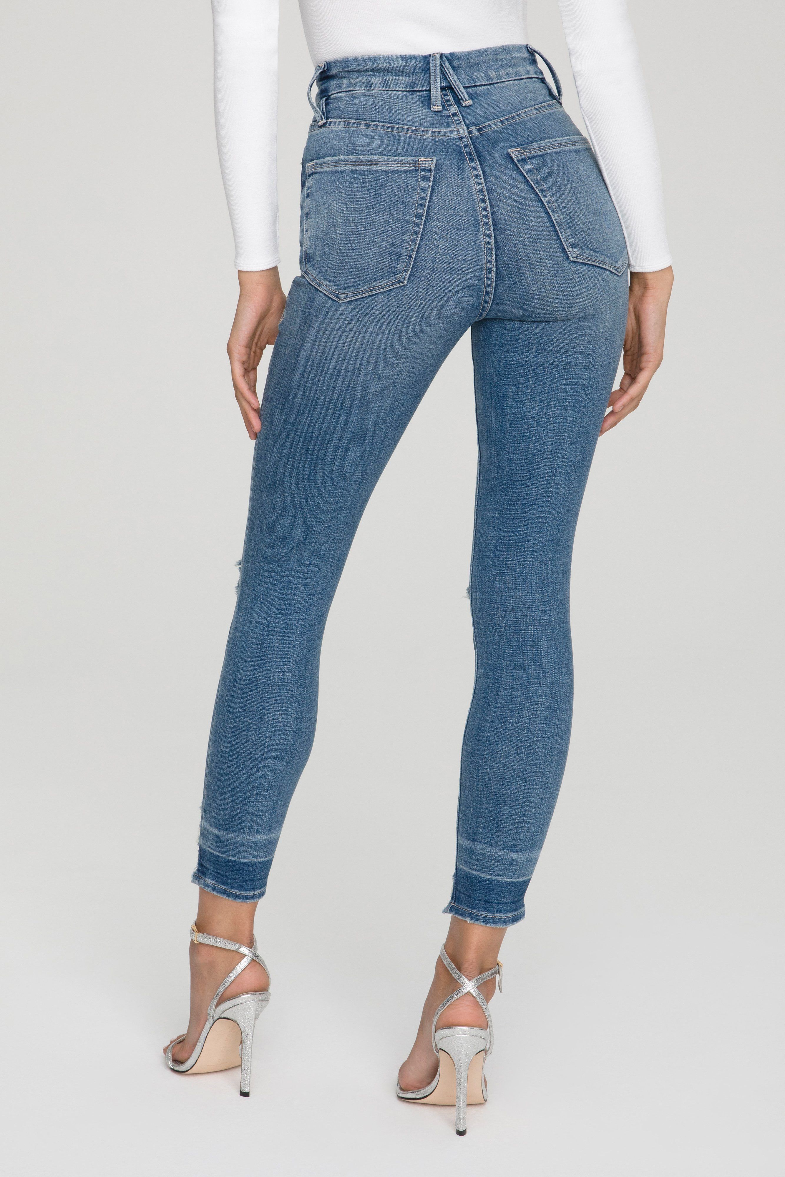 GOOD WAIST CROPPED JEANS | BLUE634 sold by Good American product image thumbnail 4