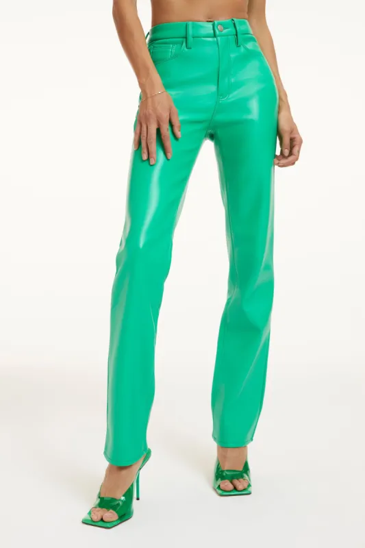 GOOD ICON FAUX LEATHER PANTS | SUMMER GREEN002 sold by Good American