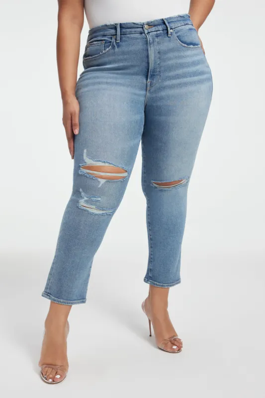 GOOD LEGS STRAIGHT  JEANS | INDIGO378 sold by Good American