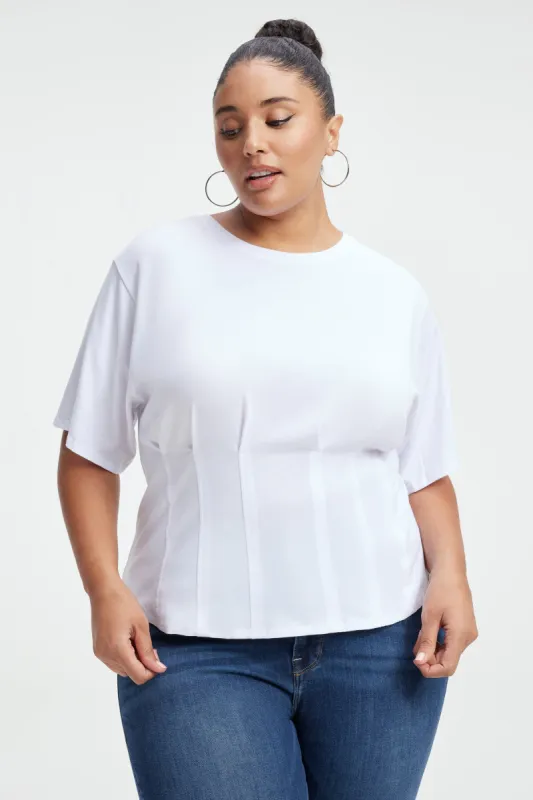 CORSET SHORT SLEEVE TEE | WHITE001 sold by Good American