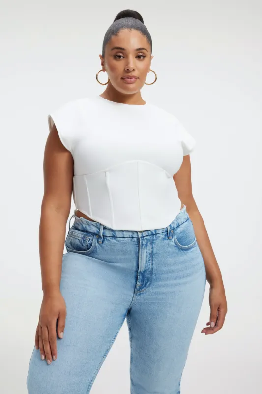 SCUBA CORSET TEE | WHITE001 sold by Good American