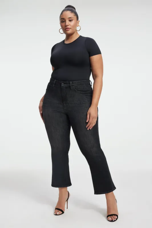 GOOD LEGS CROPPED CASHMERE JEANS | BLACK218 sold by Good American