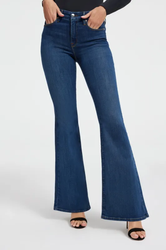 GOOD LEGS FLARE JEANS | BLUE004 sold by Good American
