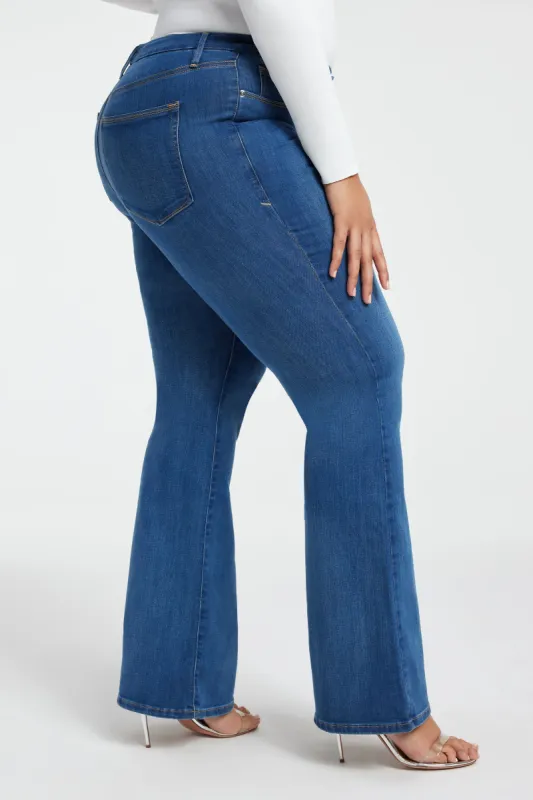 GOOD LEGS FLARE JEANS| BLUE007 sold by Good American