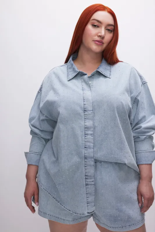 DENIM DIAMOND SHIRT | INDIGO499 sold by Good American