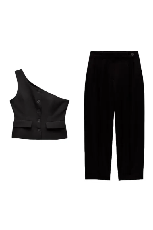 'Yolanda' One Shoulder Top & Cropped Pants Set (Sold Separately) sold by Goodnight Macaroon