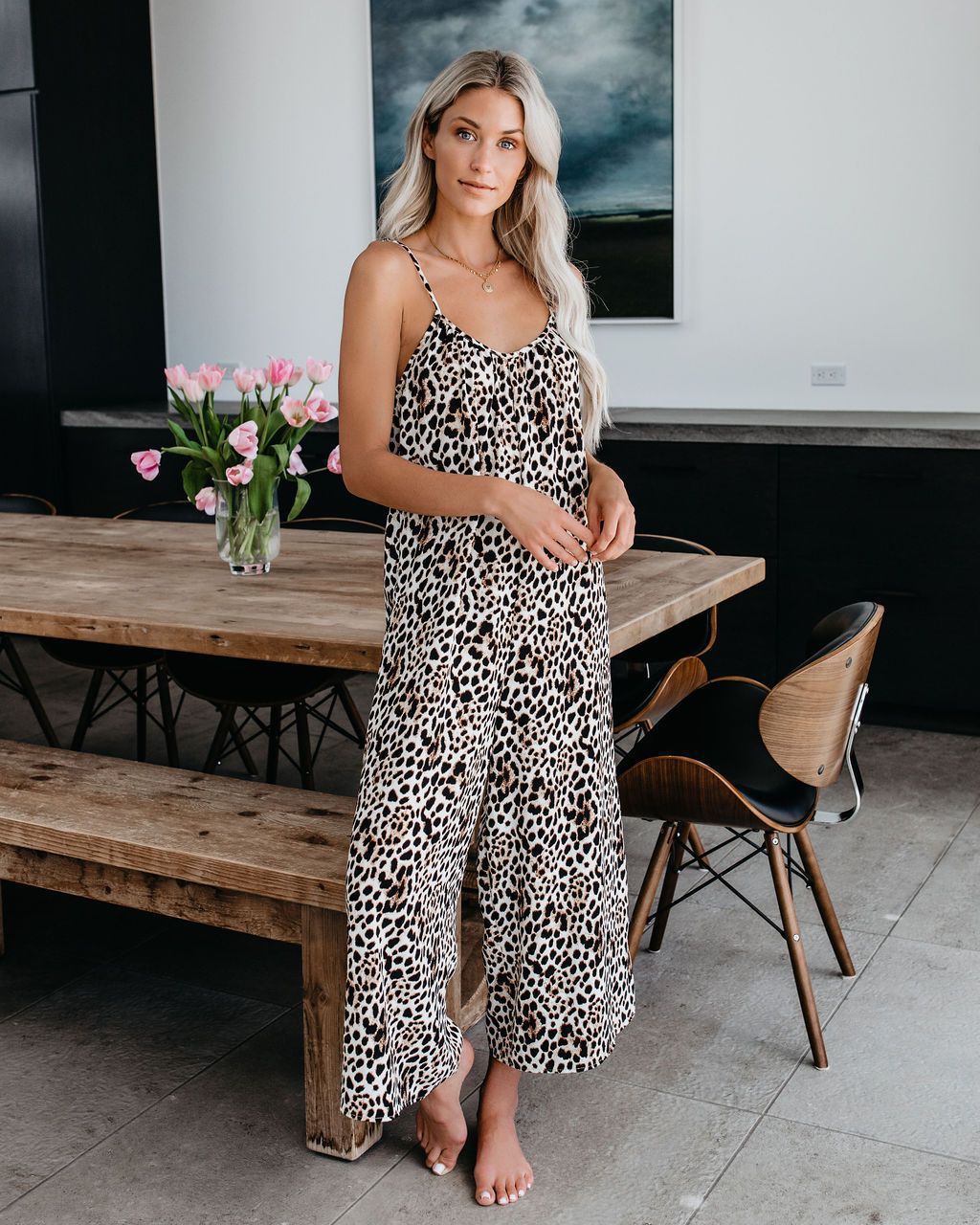 Leopard Tie Dye Printed Cami Jumpsuit #127978 sold by Goodnight Macaroon product image thumbnail 8