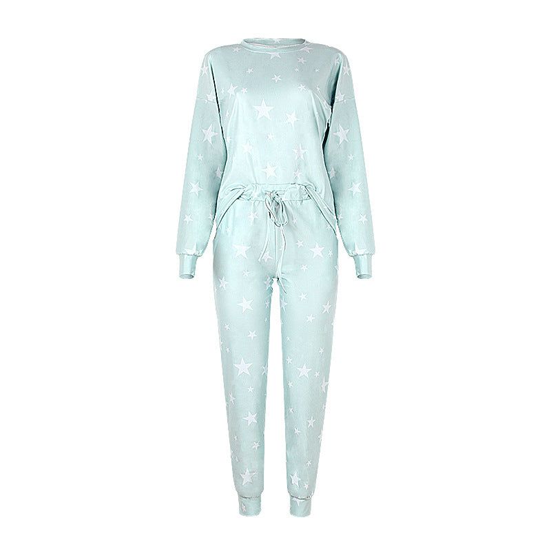 Star Printed Long Sleeve Casual Pajamas Loungwear Set sold by Goodnight Macaroon product image thumbnail 7