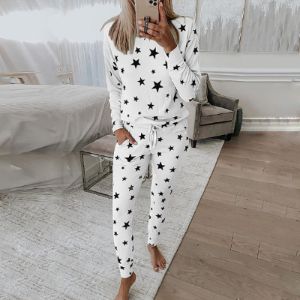 Star Printed Long Sleeve Casual Pajamas Loungwear Set sold by Goodnight Macaroon