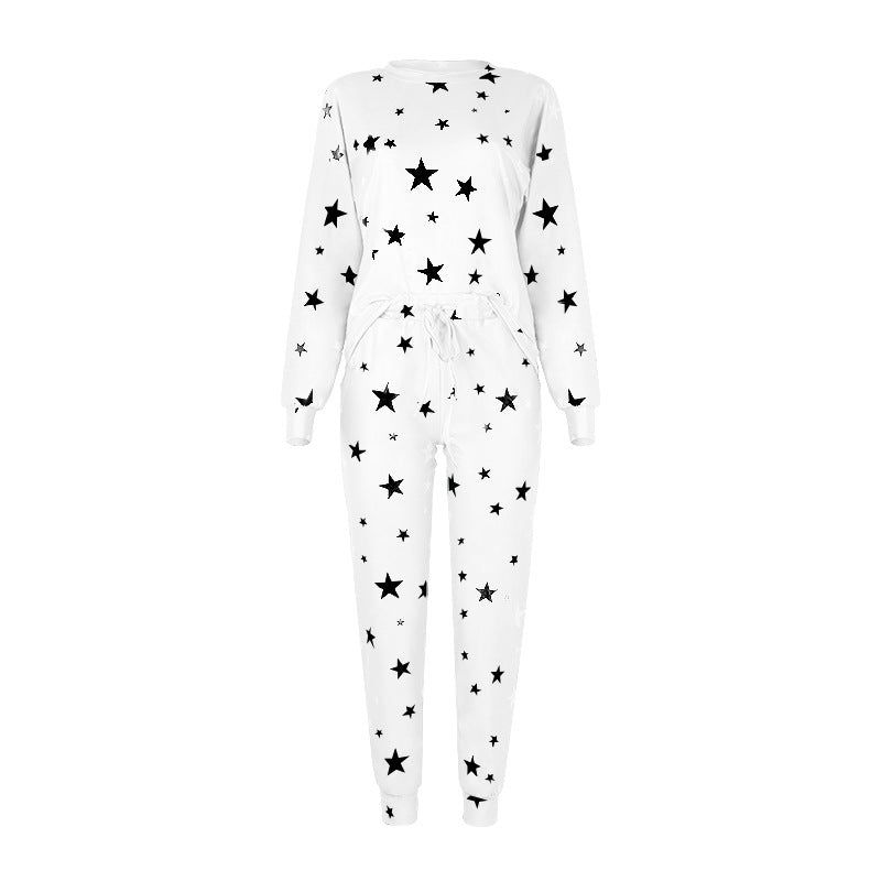 Star Printed Long Sleeve Casual Pajamas Loungwear Set sold by Goodnight Macaroon product image thumbnail 5