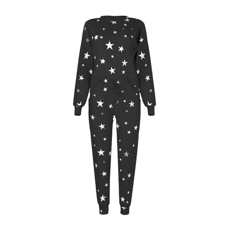 Star Printed Long Sleeve Casual Pajamas Loungwear Set sold by Goodnight Macaroon product image thumbnail 6
