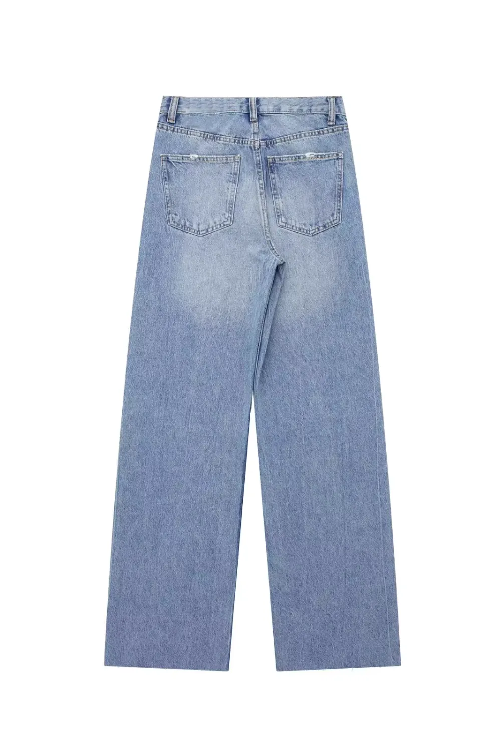 'Dani' High-Waist Washed Ripped Wide Leg Jeans (2 Colors) sold by Goodnight Macaroon product image thumbnail 3
