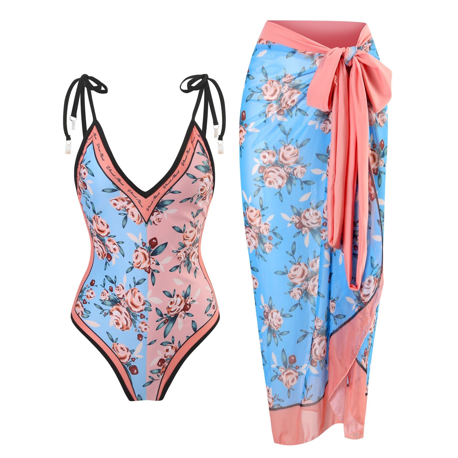 Floral One Piece Swimsuit & Skirt #165881 sold by Goodnight Macaroon product image thumbnail 5