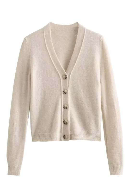 'Stella' Wool-Alpaca Blend Knitted Cardigan sold by Goodnight Macaroon