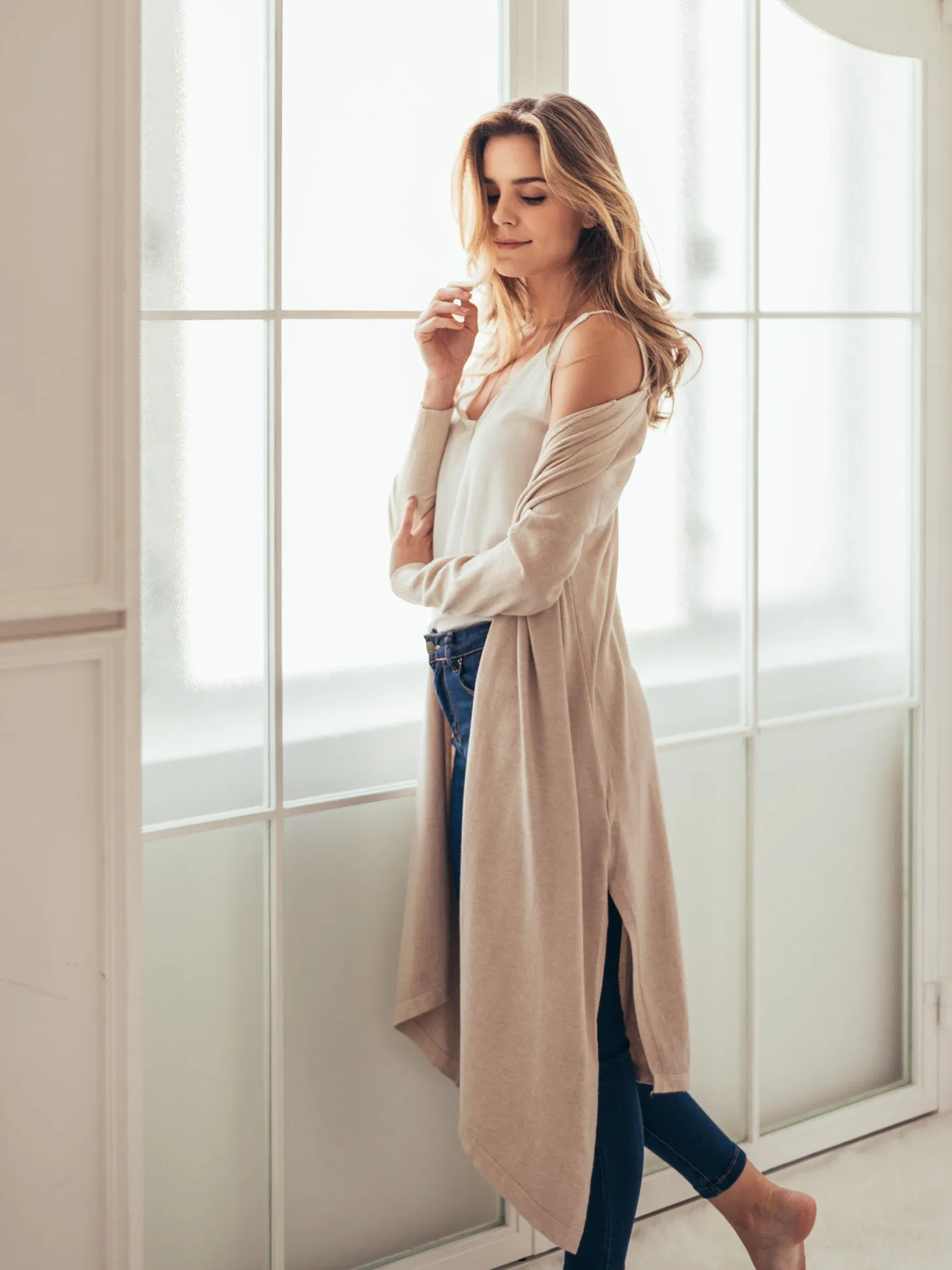 'Aiko' Basic Soft Wrap Thin Long Cardigan (3 Colors) sold by Goodnight Macaroon product image thumbnail 5