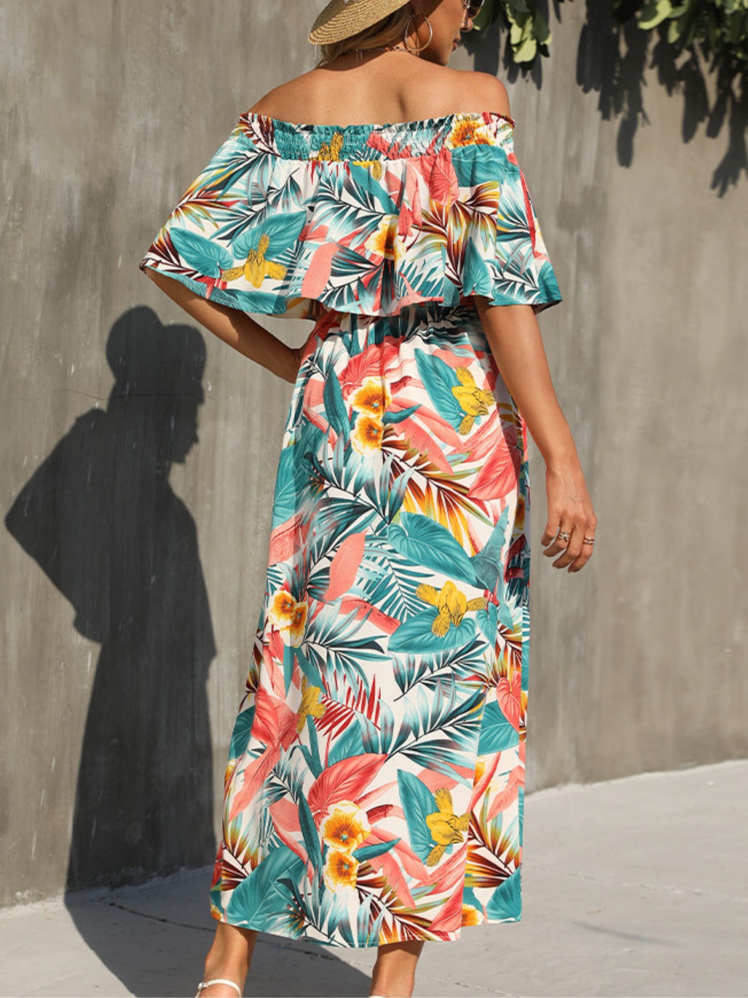 'May' Floral Printed Off The Shoulder Maxi Dress sold by Goodnight Macaroon product image thumbnail 2