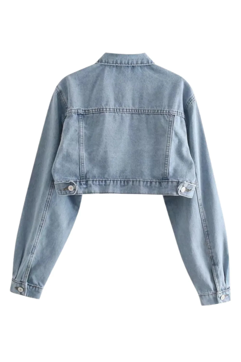 'Olivia' Cropped Denim Jacket sold by Goodnight Macaroon product image thumbnail 2