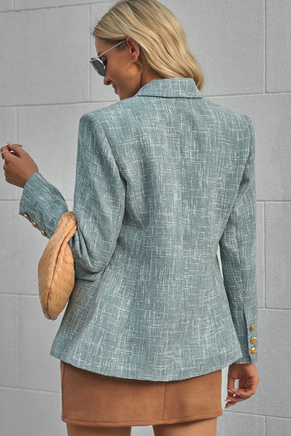 'Adonia' Heathered Double-Breasted Blazer sold by Goodnight Macaroon product image thumbnail 3