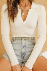 Long Sleeve Collared Top #144675 sold by Goodnight Macaroon