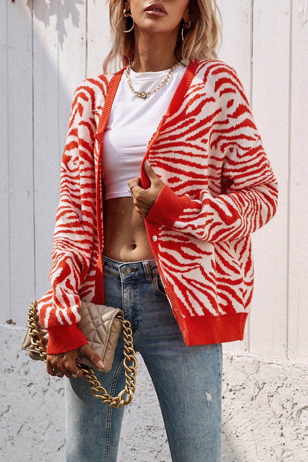 'Wynne' Animal Print Knitted Cardigan (4 COLORS) sold by Goodnight Macaroon product image thumbnail 6