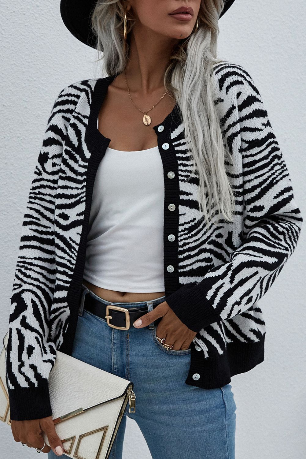 'Wynne' Animal Print Knitted Cardigan (4 COLORS) sold by Goodnight Macaroon product image thumbnail 2