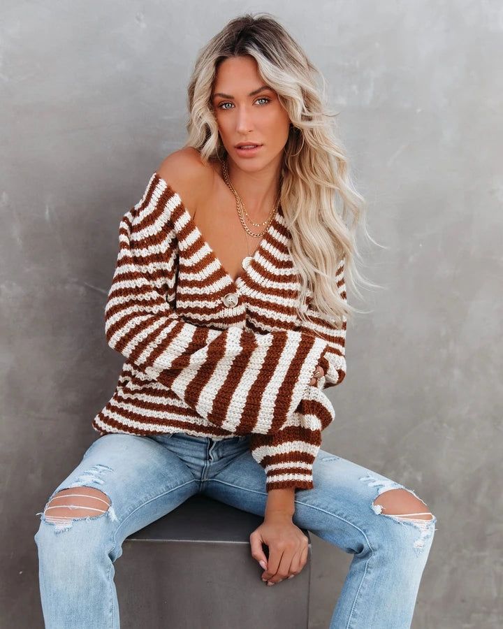Striped Knitwear Turtleneck Sweater #71393 sold by Goodnight Macaroon product image thumbnail 4