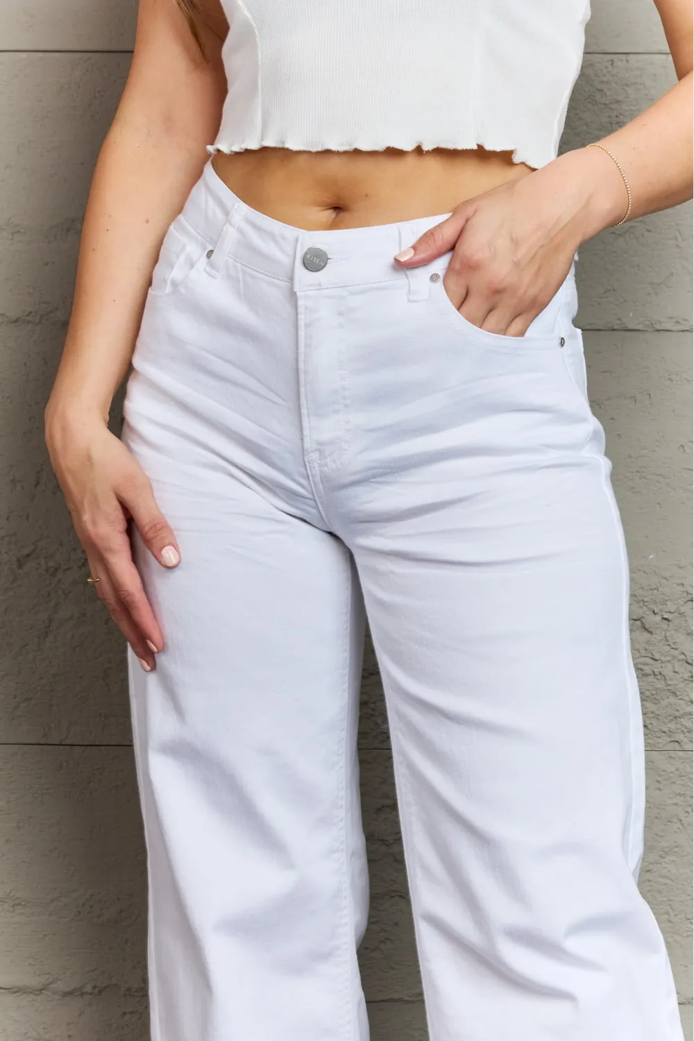 Full Size High Waist Wide Leg Jeans sold by Goodnight Macaroon product image thumbnail 5