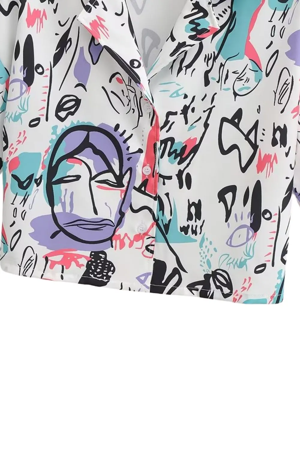 ‘Zlata’ Vintage Short Sleeve Printed Shirt Top sold by Goodnight Macaroon product image thumbnail 4