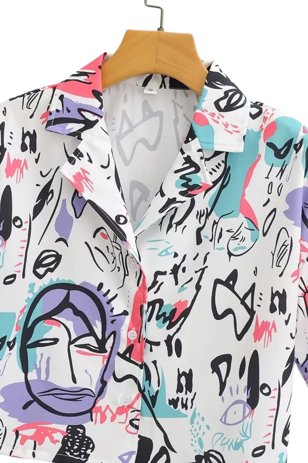 ‘Zlata’ Vintage Short Sleeve Printed Shirt Top sold by Goodnight Macaroon product image thumbnail 3