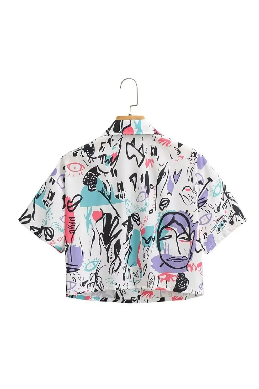 ‘Zlata’ Vintage Short Sleeve Printed Shirt Top sold by Goodnight Macaroon product image thumbnail 2