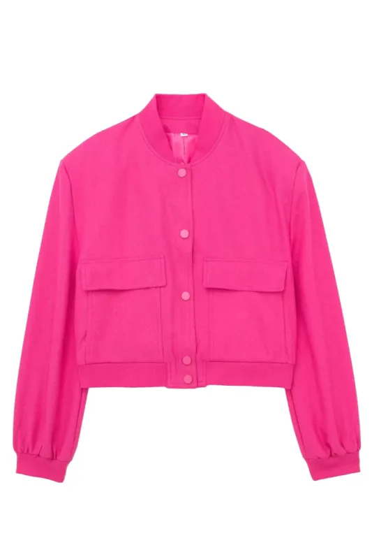 'Claudia' Long Sleeve Button Bomber Jacket (2 Colors) sold by Goodnight Macaroon