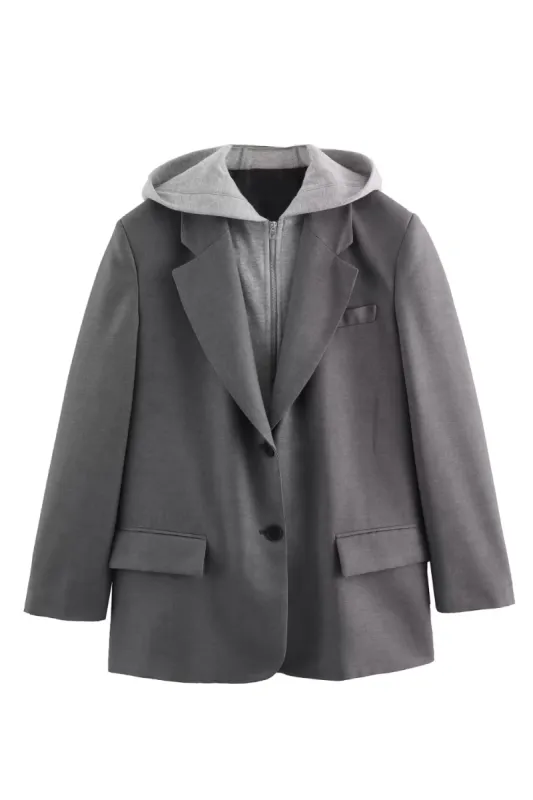 'Alice' Hooded Patchwork Suit Jacket (2 Colors) sold by Goodnight Macaroon