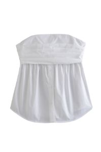 Straight Collar off Shoulder Stretch Poplin Top #186495 sold by Goodnight Macaroon