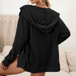 Zip Up Waffle Knit Hoodie #77110 sold by Goodnight Macaroon