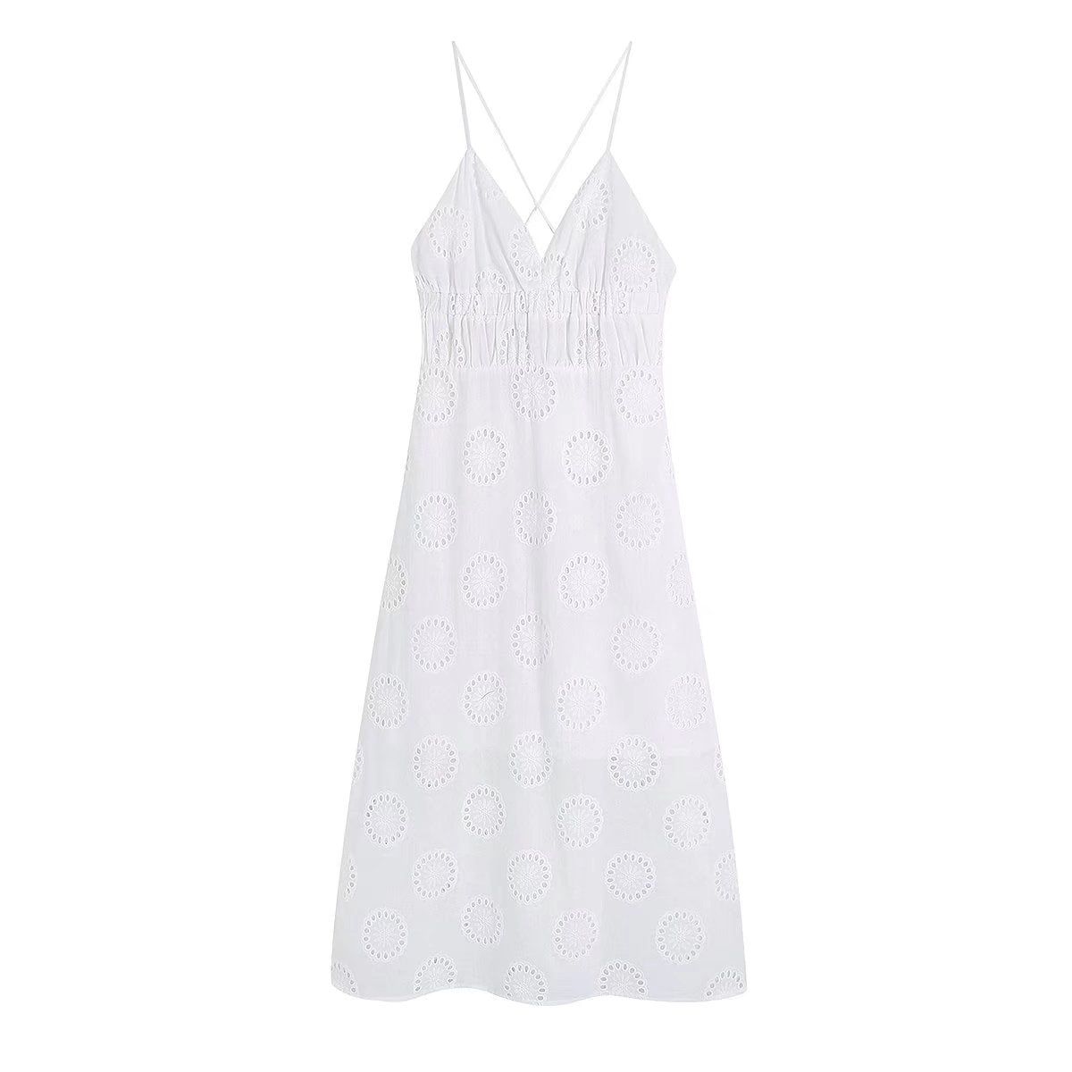 'Avery' Eyelet Embroidery backless Maxi Dress #175156 sold by Goodnight Macaroon