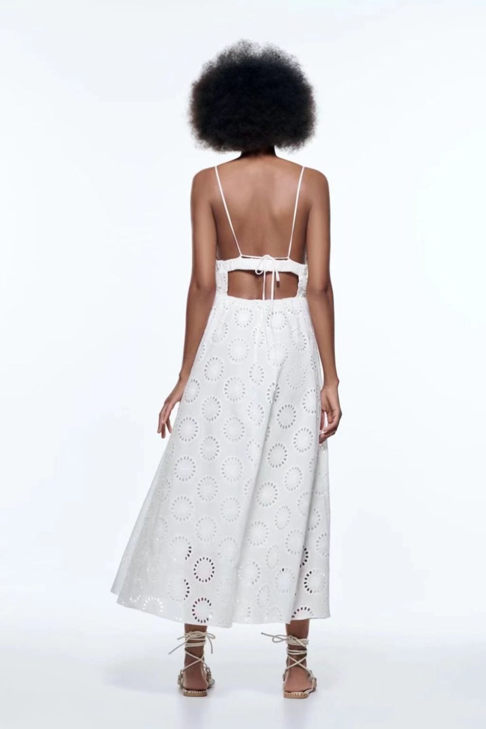 'Avery' Eyelet Embroidery backless Maxi Dress #175156 sold by Goodnight Macaroon product image thumbnail 2