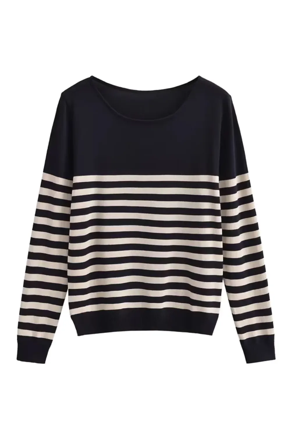 'Penelope' Round-Neck Stripe Pullover (2 Colors) sold by Goodnight Macaroon product image thumbnail 2