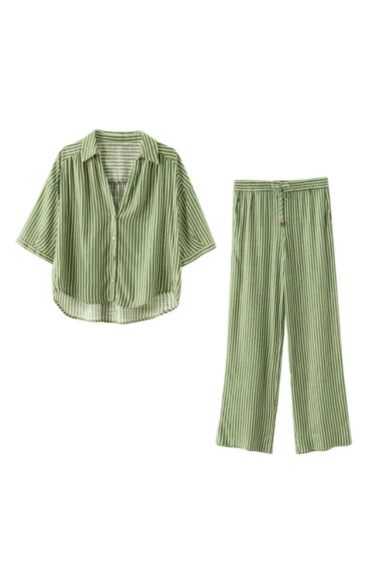 'Lily' Casual Striped Shirt & Pants Set (Sold Separately) sold by Goodnight Macaroon