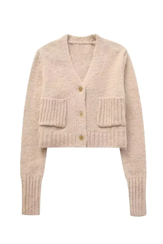 'Gina' Soft Knitted V-Neck Short Cardigan sold by Goodnight Macaroon