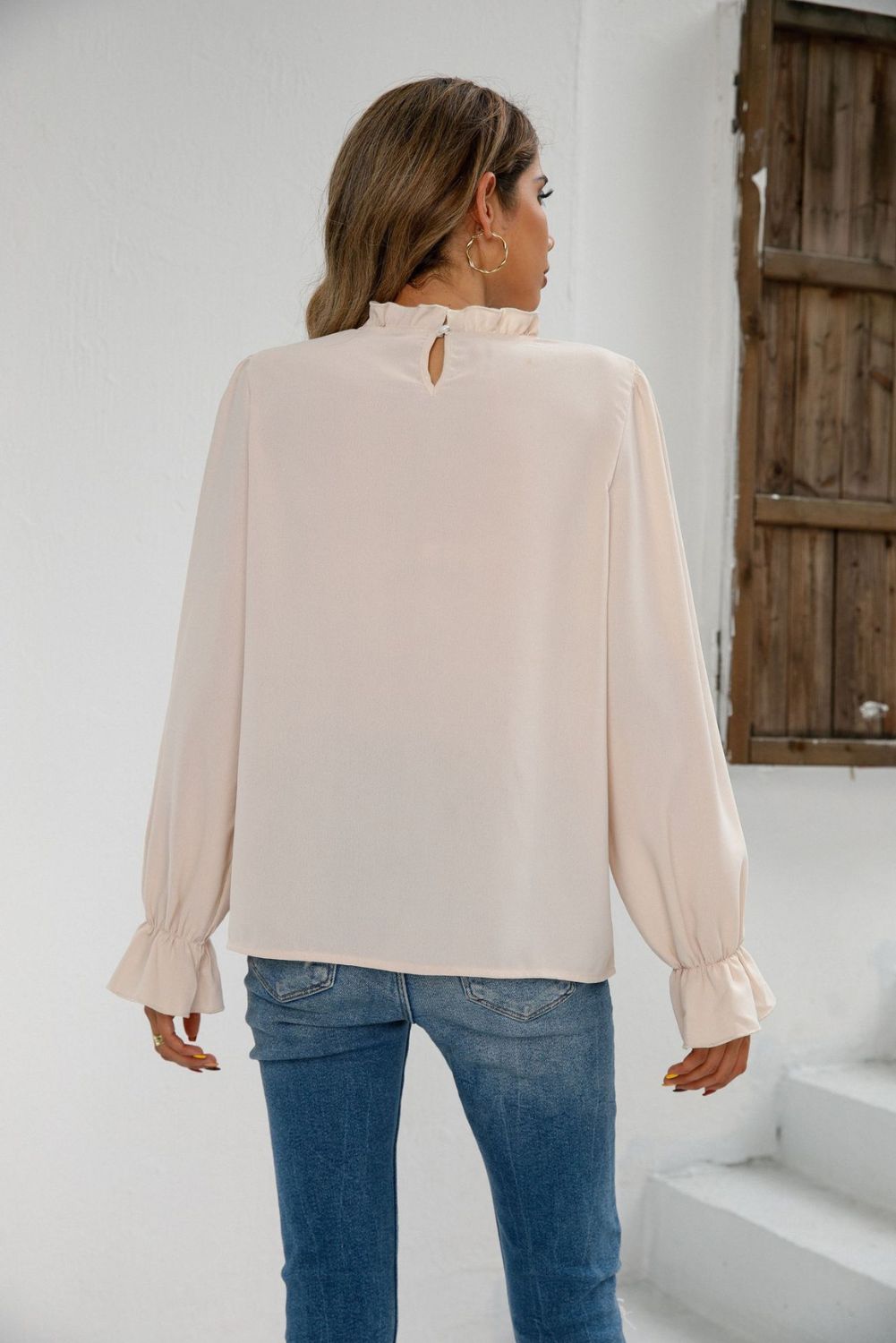 Ruffle Long Sleeve Blouse #148013 sold by Goodnight Macaroon product image thumbnail 2