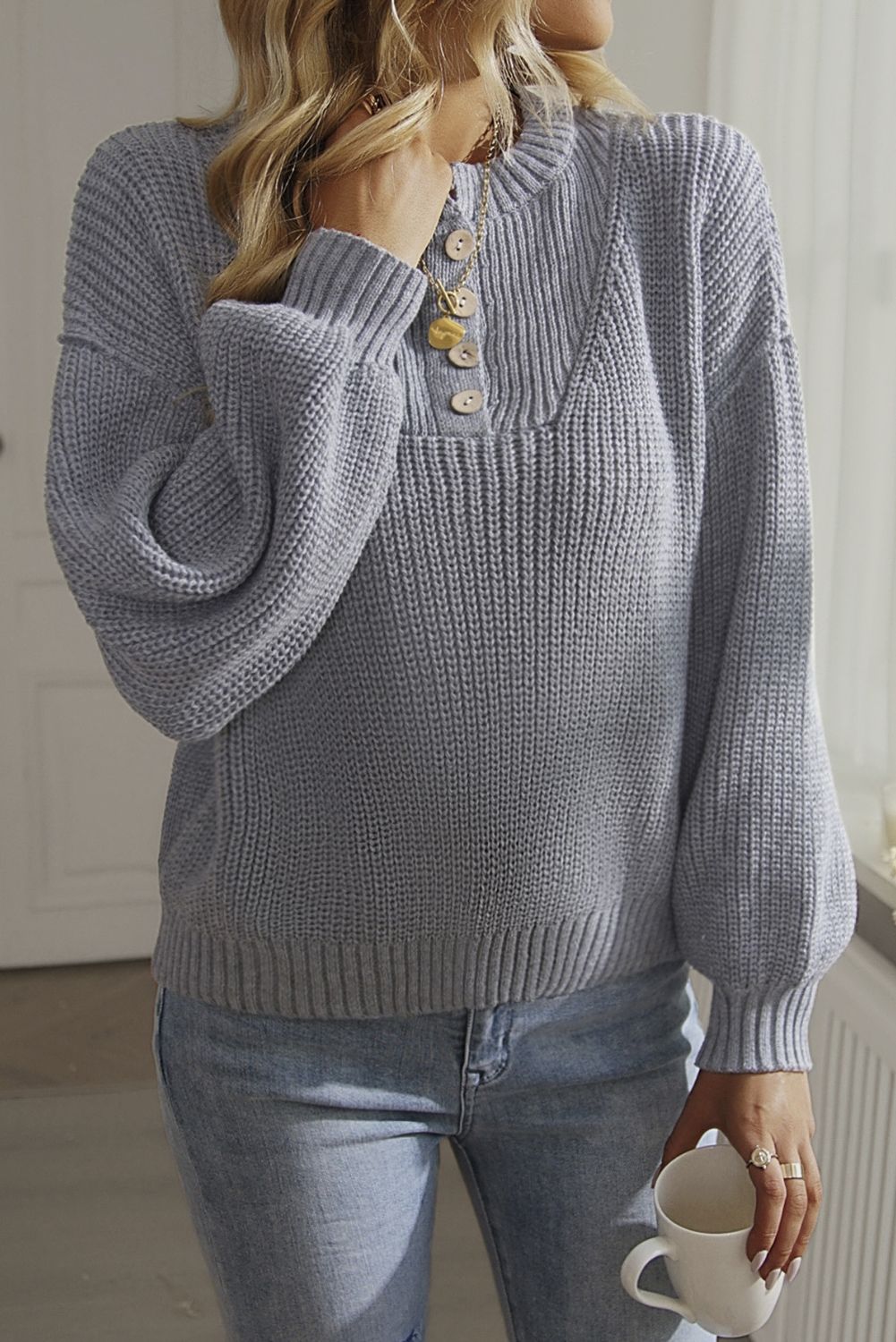 Crew Neck Knit Sweater #164872 sold by Goodnight Macaroon product image thumbnail 4