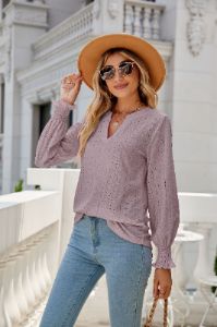 Eyelet Long Sleeve Blouse #146396 sold by Goodnight Macaroon